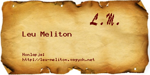 Leu Meliton névjegykártya